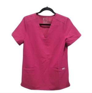 Sz Small Figs Scrub Top Tech Collection Casma Three-Pocket Raspberry